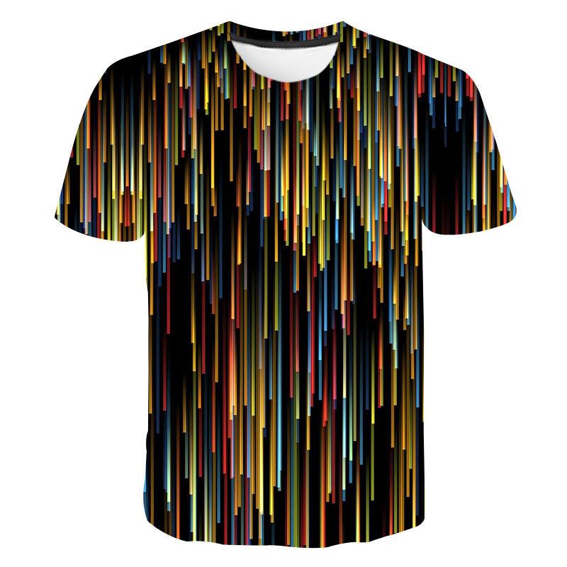 Summer New Men's 3D Short Sleeved T-shirt Animal Tiger Head T-shirt