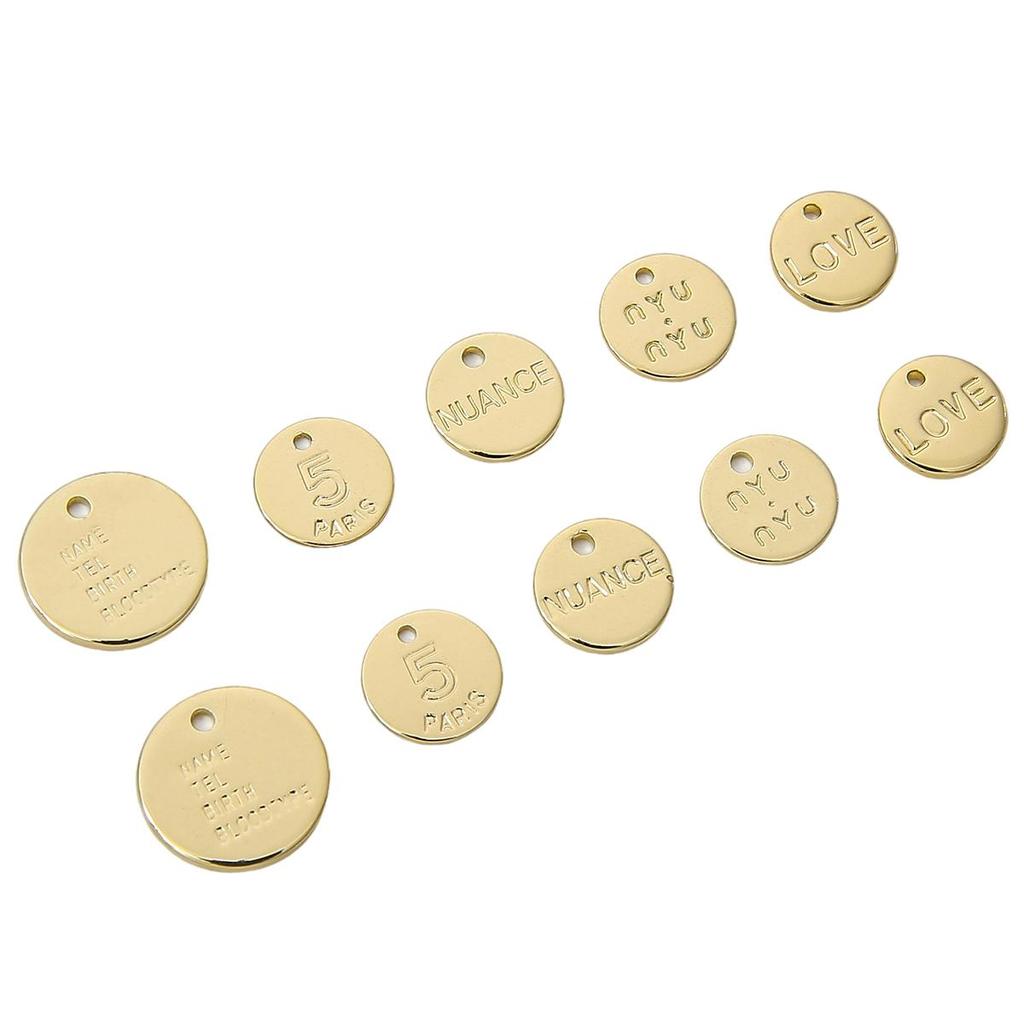 Kupfergravierter kreisförmiger Anhänger für DIY-Schmuckherstellung, Bastelzubehör