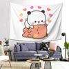 Peach And Goma Bubu Dudu Balloon Tapestry Wall Hanging Aesthetic Home Decor Tapestries for Living Room Bedroom