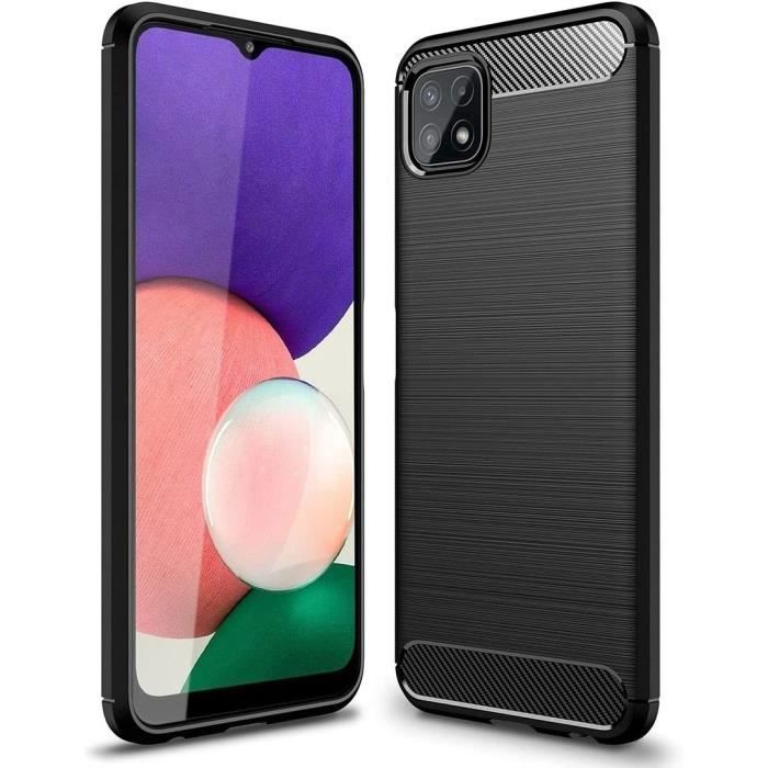 Case for Samsung A22 5G (6.6") Black Silicone Shockproof Steel Design TPU Quality Protection