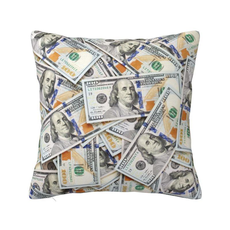 Money Cash Print Throw Pillow Case Decoration 3D Print Dollar Bill Sofa Chair Cushion Cover Polyester Cozy Pillowcase Dakimakura