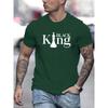 Black king letter graphic printing men's creative top casual short-sleeved round neck cottonT-shirt summer outdoor men's T-shirt