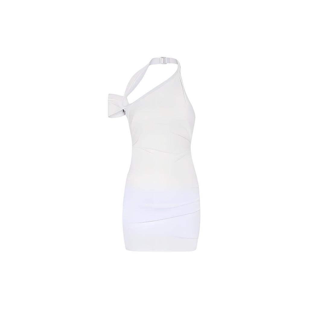 Nike X Jacquemus Co-Branded SS24 Solid Color Stretch Layered Camisole Dress Women Dress White FJ3141-100