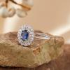 Natural Sapphire Colored Treasure Ring Women'S S925 Sterling Silver Light Luxury High-End Index Finger Ring Earrings