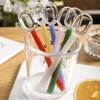 Cute Colorful Glass Long Spoon With Lily Flower High borosilicate heat-resistant glass lily flower mixing spoon