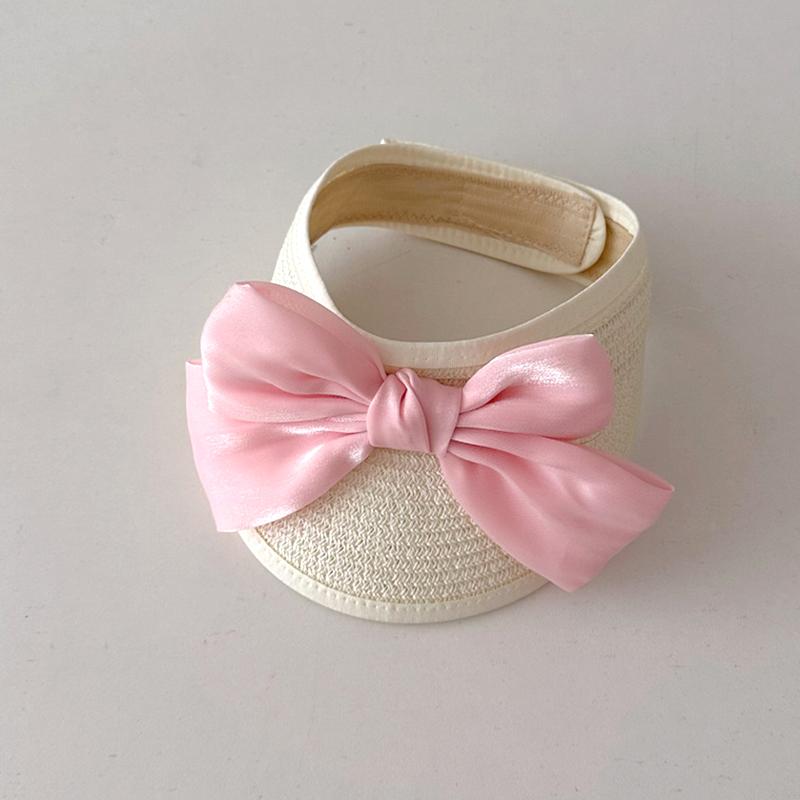 New Korea Style Baby Straw Caps Kids Sun Hats Empty Top Big Bow Hat Child Straw Sunshade Sunscreen Hats Baby Accessories Newborn