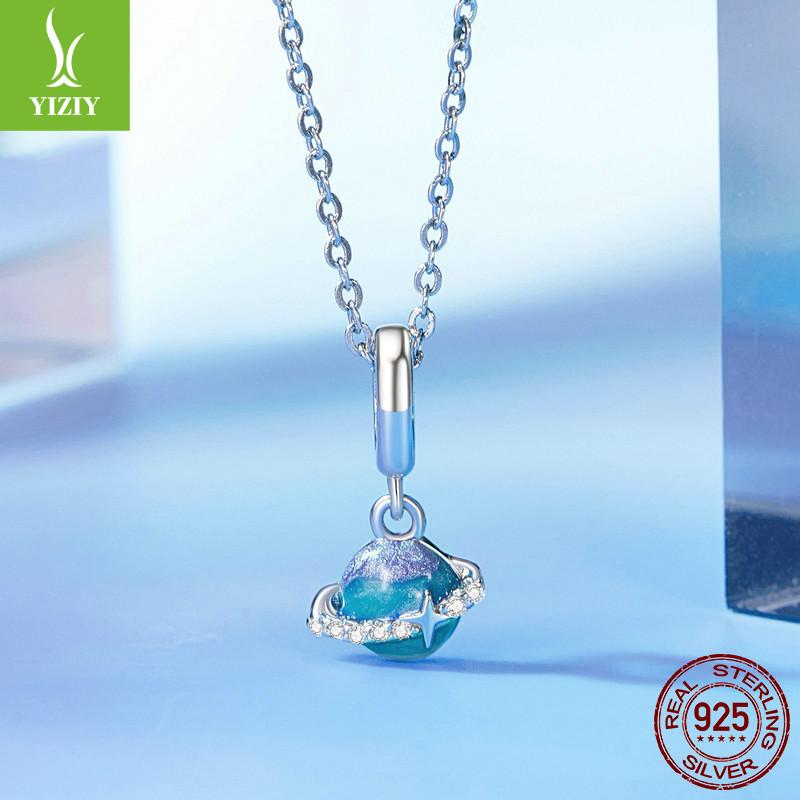 Mini Little Planet Diy Pendant Accessories, Romantic Dream Space S925 Sterling Silver Bracelet Beaded