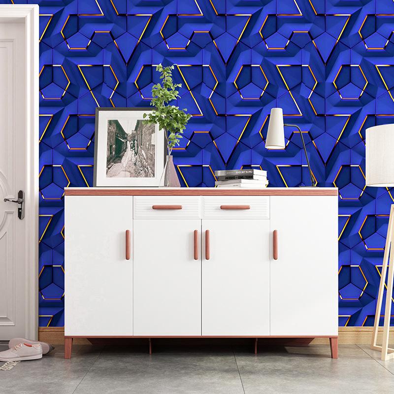 High-End Geometric 3D Wallpaper: Self-Adhesive, Waterproof, Moisture-Proof for E-sports or Home Decor