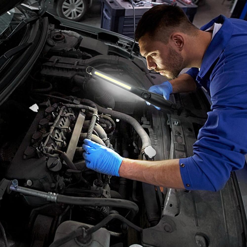 Portable COB Work Lights With Magnetic Rechargeable Flashlight Repair Dimming Portable Emergency Car LED Lamps Stepless Q5S3