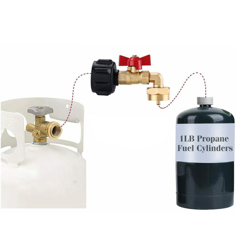 QCC1 Adapter kolankowy 90 stopni do napełniania propanem i zawór sterujący ON-OFF 1LB