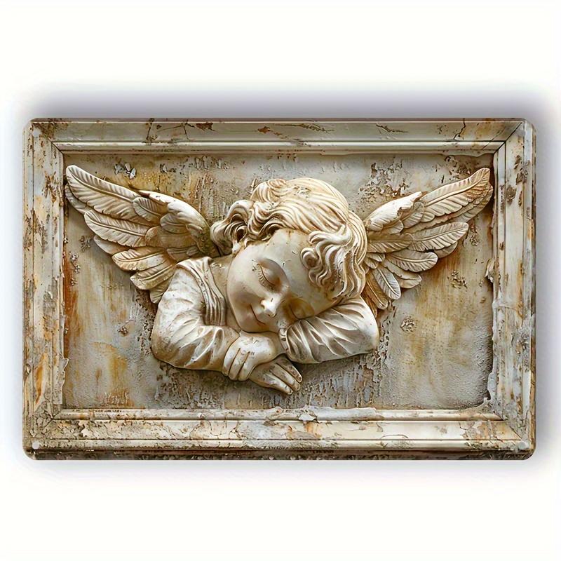 

2d Flat 20*20cm, Angel Baby, Wooden Logo Fun Vintage Close Wooden Logo, Home Decoration, Wooden Logo Poster Holiday Gifts, for Home, Kitchen, Garden 30*20cm