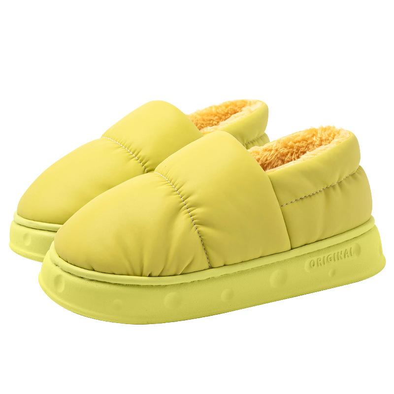 Waterproof Cotton Slippers Women's Winter New Couple Indoor Home Non-slip Warm Thick Bottom Outer Wear Cotton Drag Men