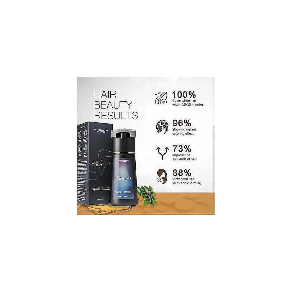 (dark Brown) Hair Dye Shampoo,Polar Hair Dye Shampoo, Polar Haircare Instant Dye Shampoo, Natural Hair Color Shampoo for Gray Hair Coverage, Suitable