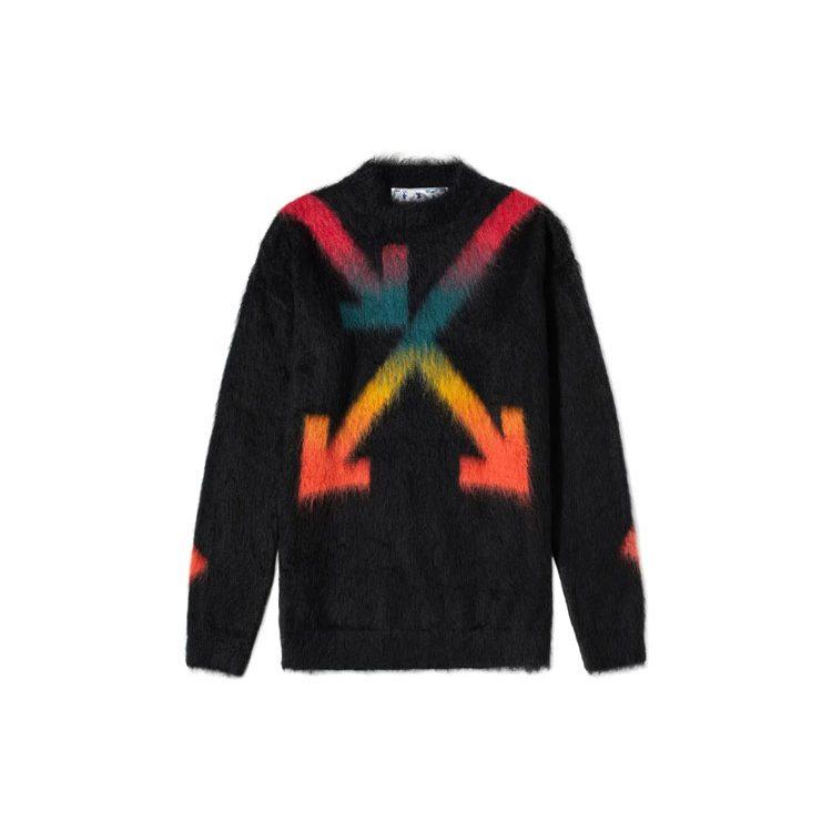 OFF WHITE Fuzzy Arrows Crew Knit Sweater OMHA036E20KNI0021087
