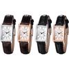 "Women's Square Dial Quartz Watch Waterproof Brown Strap Pink Case Simple Design"