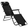 Chaise longue - VIDAXL - Pliable - Noir - 175 x 61 x 87 cm - 2 personnes