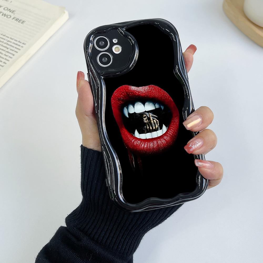 LZ19 Lips Kiss Art Clear Soft Wave Phone Cases for Samsung S24 S23 Ultra S20 FE A54 A14 A52s A51 S10 Huawei Honor 90 Protection Back Cover