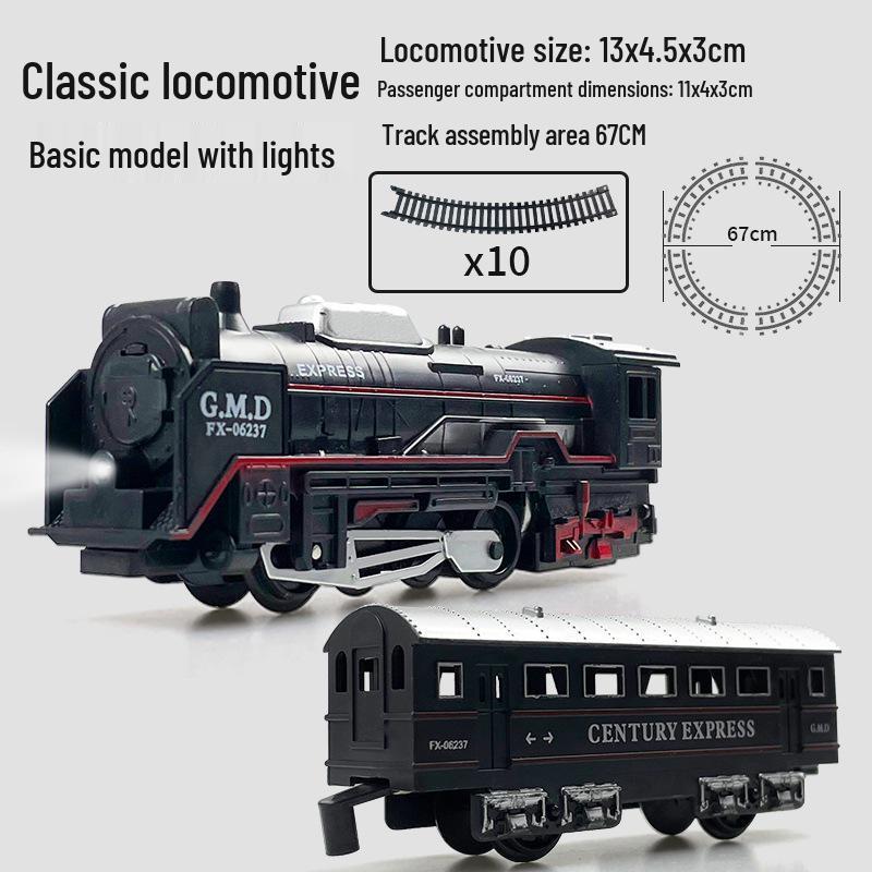 Children s Educational Electric Retro Train Set: Interactive Simulation with Lights and Level-Crossing Adventure