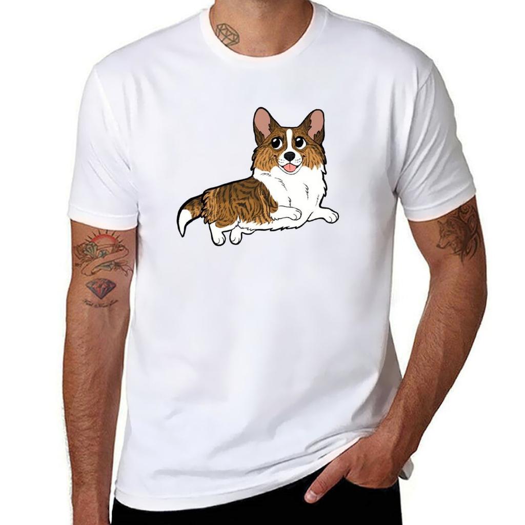 Cardigan Corgi (Brindle) Chibi Tshirt Trendy Casual Short Sleeve Shirt