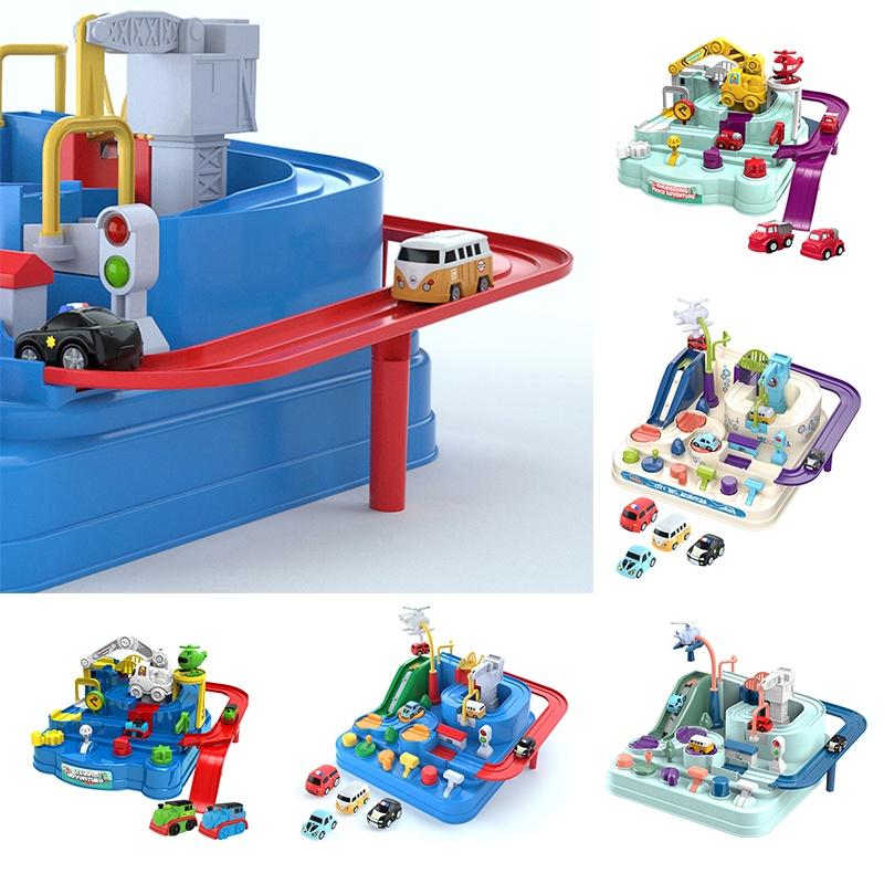 Abenteuer Schienen Autorennen Spielzeugset für Kinder Kein Akku erforderlich Auffällig Verschiedene Herausforderungen