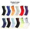 Colorful Shock-Absorbing Non-Slip Mid-Calf Football Socks with Thick Terry Bottom, Breathable Design for Adults