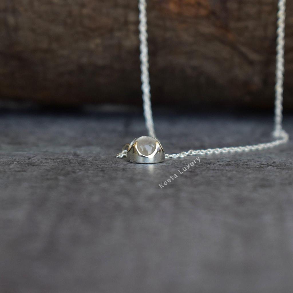 Natural Moonstone Necklace, Dainty Moonstone Handmade Jewelry , June Birthstone Celestial Necklace for Women, Bridesmaid Necklace,