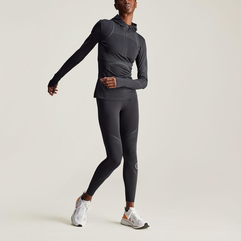 Adidas Cold.Rdy Stella McCartney FW24 Truepace Running Top Warm Sweat-Wicking Hooded Long Sleeve Jacket Women tops Black IY5019