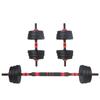 20 Kg Adjustable Bitumen Dumbbells + Barbell