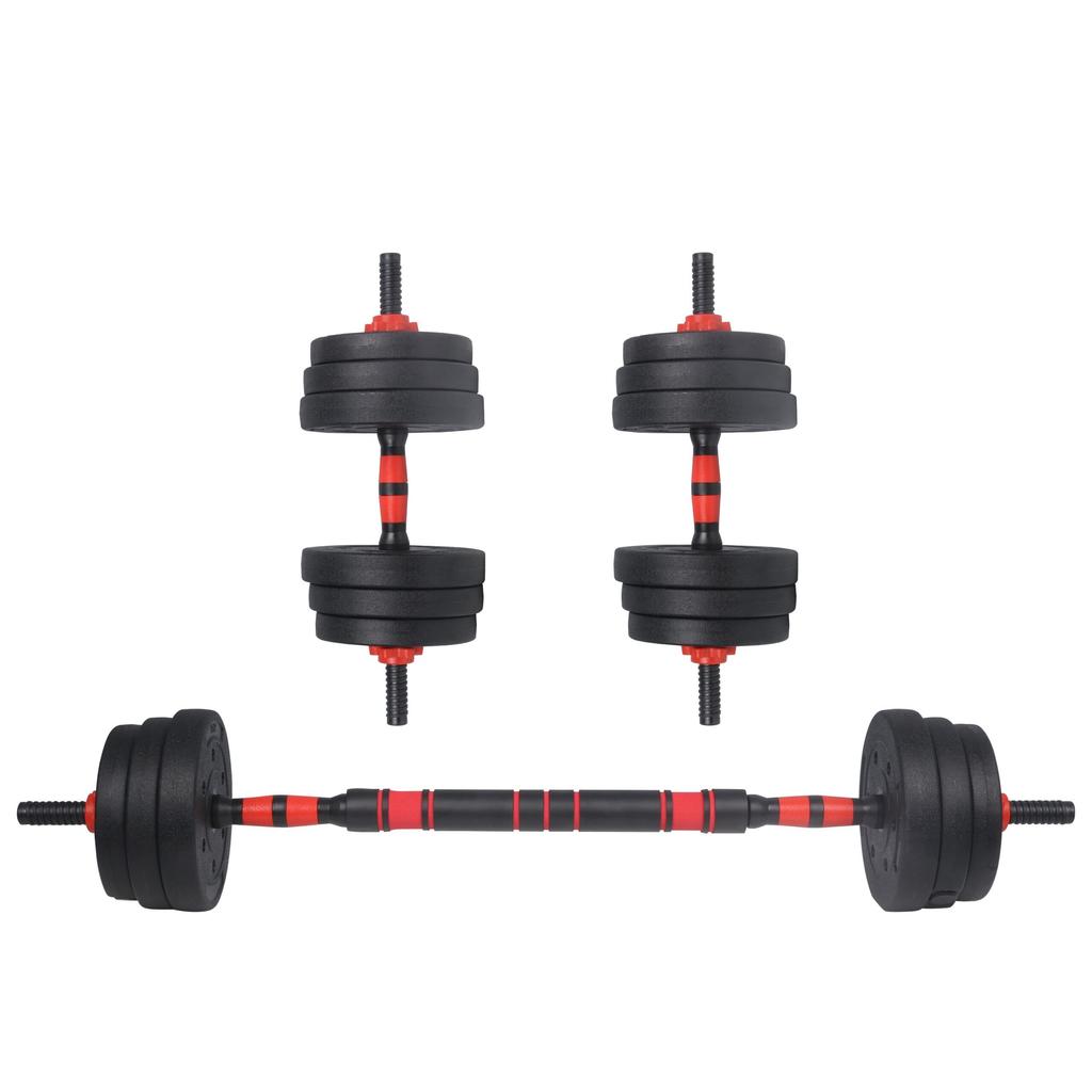 20 Kg Adjustable Bitumen Dumbbells + Barbell