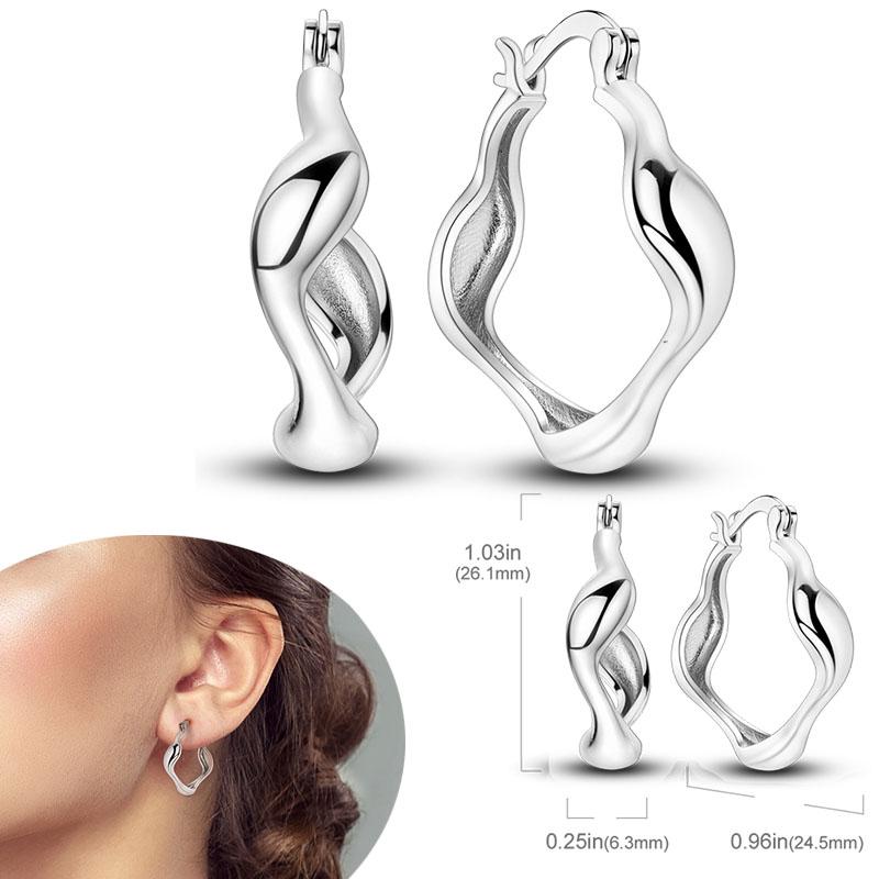 Original 925 Silver Hoops Earrings Zircon Pave Colourful Hoop Earrings For Women Fashion Jewelry Gift