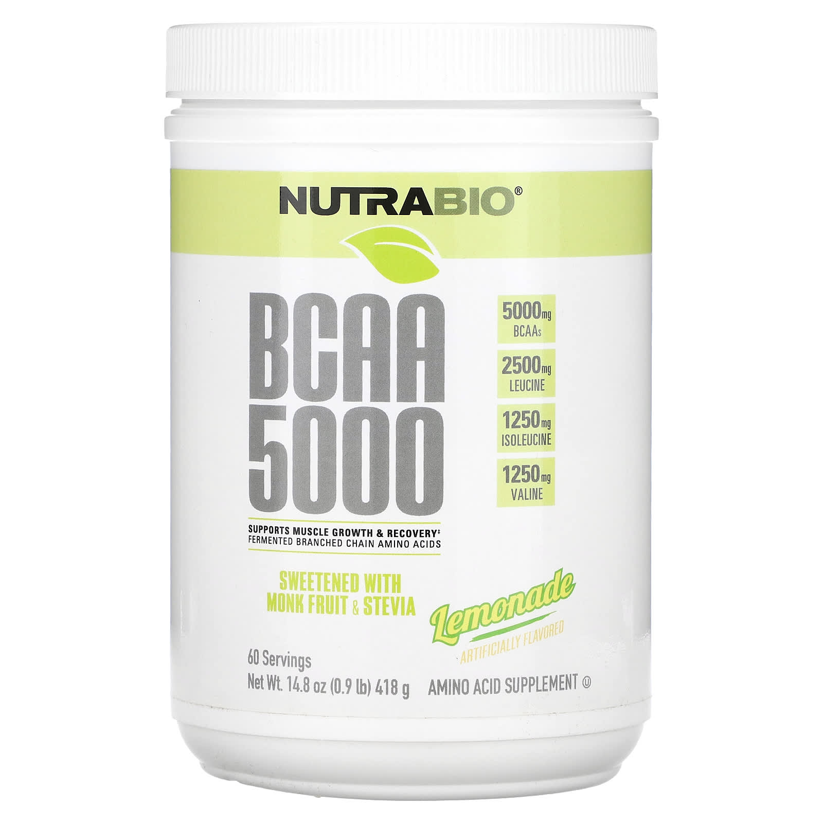 

NutraBio, BCAA 5000, Lemonade, 0.9 lb 14.8 oz (418 g)