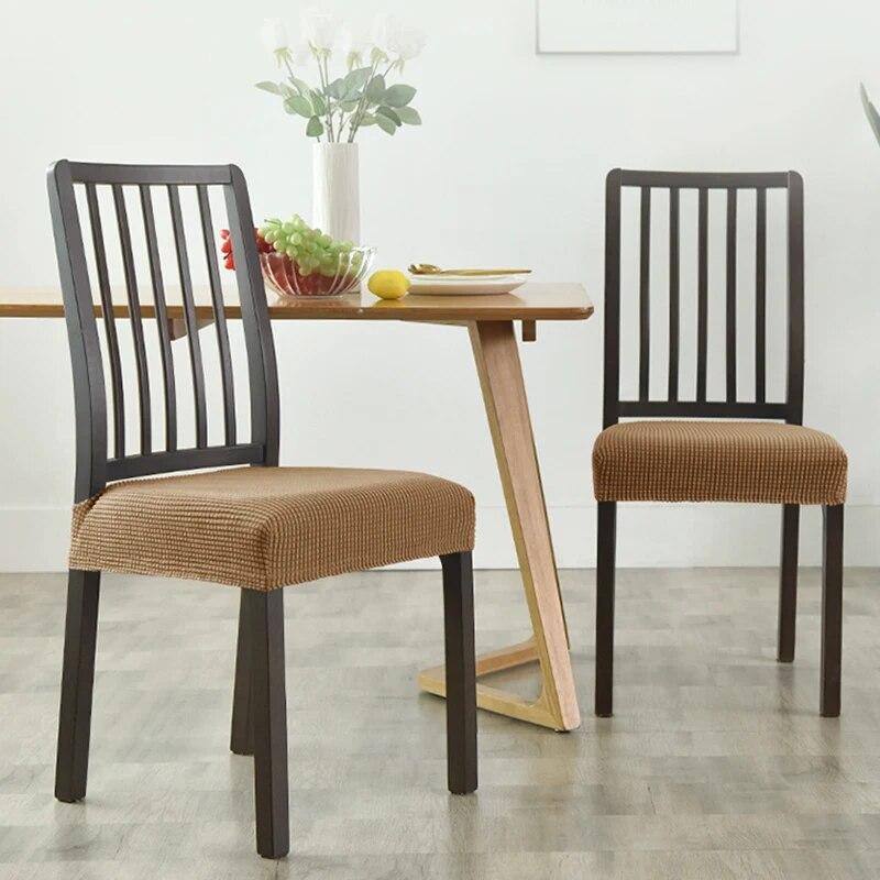 Housse de chaise en Jacquard sans dossier, housse de chaise pour salle à manger, maison, mariage, bureau, extensible, Anti-salissure, sans dossier, 1 pièce
