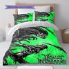 Name Custom Aliens Monster Pattern Bedding Set Quilt Cover Pillowcase Home Decor Gift (1 * Duvet Cover + 2 * Pillowcase, Without Core)