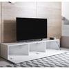 Meuble TV - LUKE H2 - 160 X 32 X 40cm - Blanc Finition Brillante - 3 Compartiments