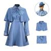 (Kids 120) Harry Potter Fleur Isabelle Delacour Cosplay Costumes Beauxbaton School Uniform Set for Kids Adults