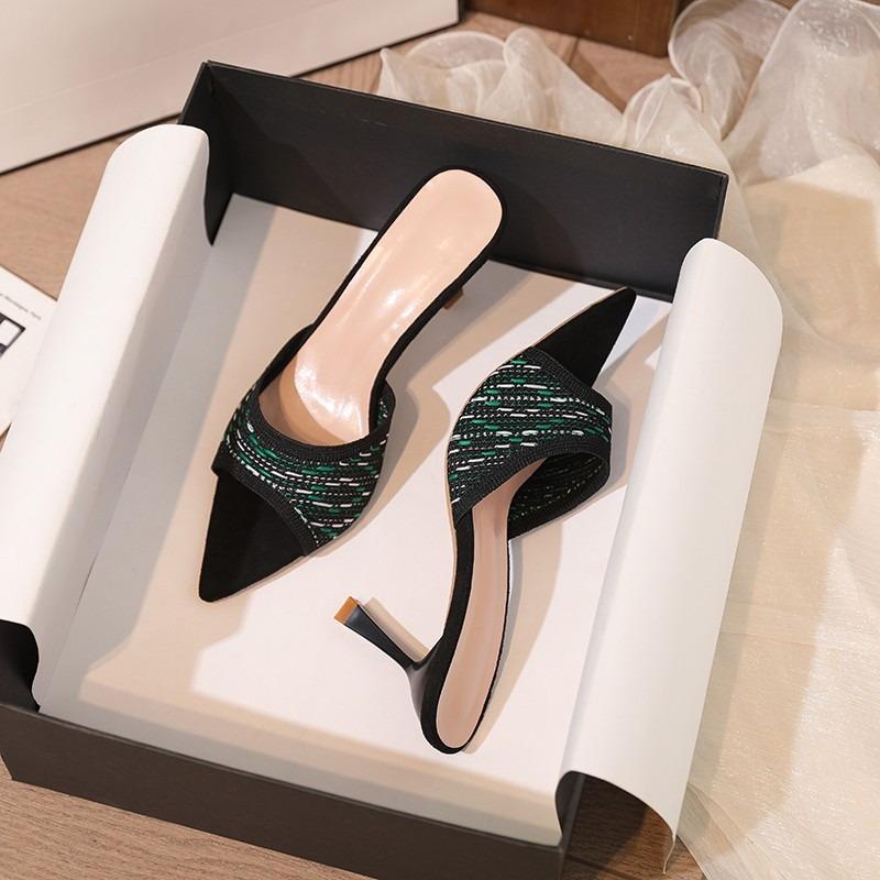 Fashion 2024 Women's Summer New Sexy Slip-On Stiletto Heels Casual and Comfortable Office Women's Slippers Shoes for Women  Slides Women