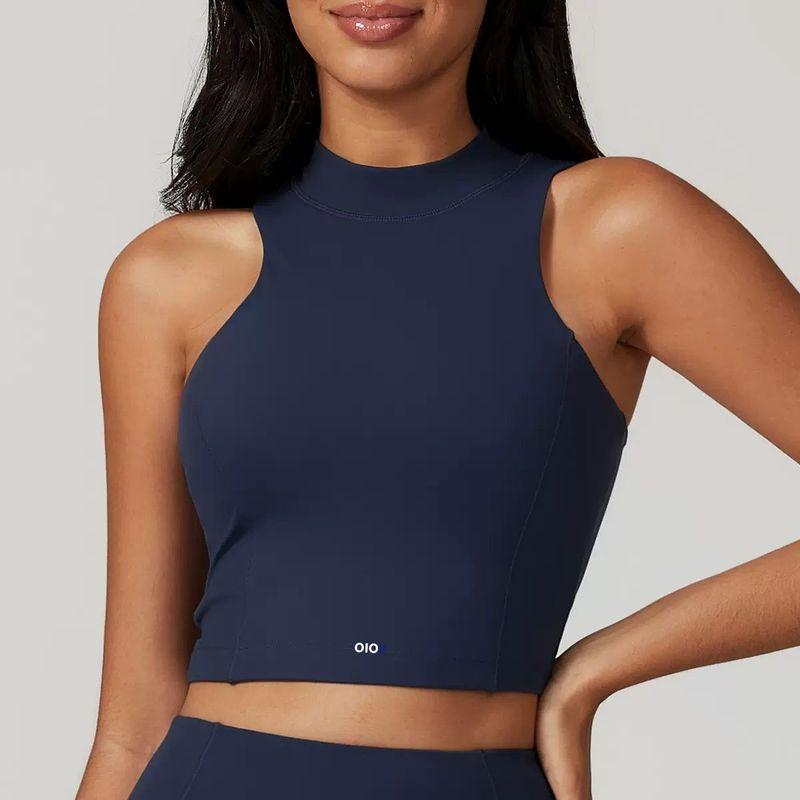 Oiob Yoga Clothes Vest Sleeveless 2025 New Quick-Drying Sports Top Fitness Underwear with Chest Pad round Neck Bra