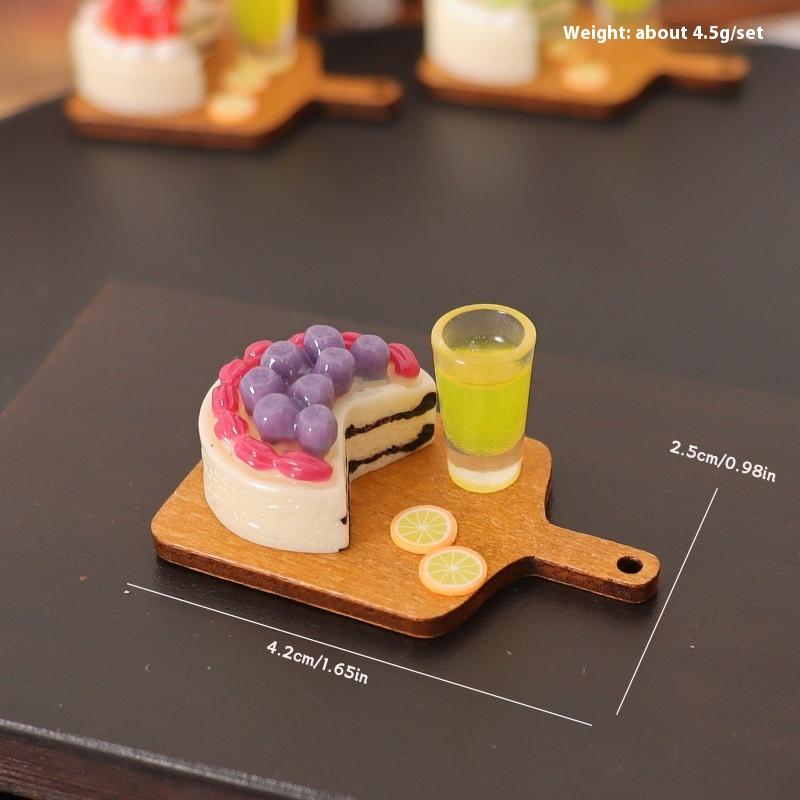 

5 шт. Сделай сам Украшение Кукольный домик Симуляция Торт Десерт Набор Молоко Сок Мини Кухня Поднос Посуда Аксессуары Детские Игрушки as the picture