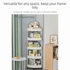 Large Capacity Corner Storage Rack Multi-Tier Rolling Cart Storage Rack Gap Storage Shelf  Bathroom