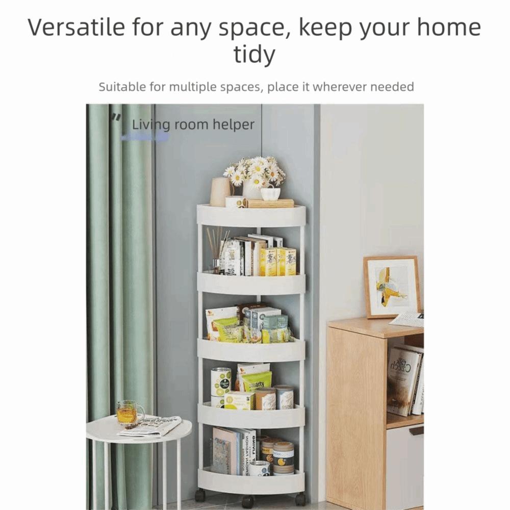 Large Capacity Corner Storage Rack Multi-Tier Rolling Cart Storage Rack Gap Storage Shelf Bathroom