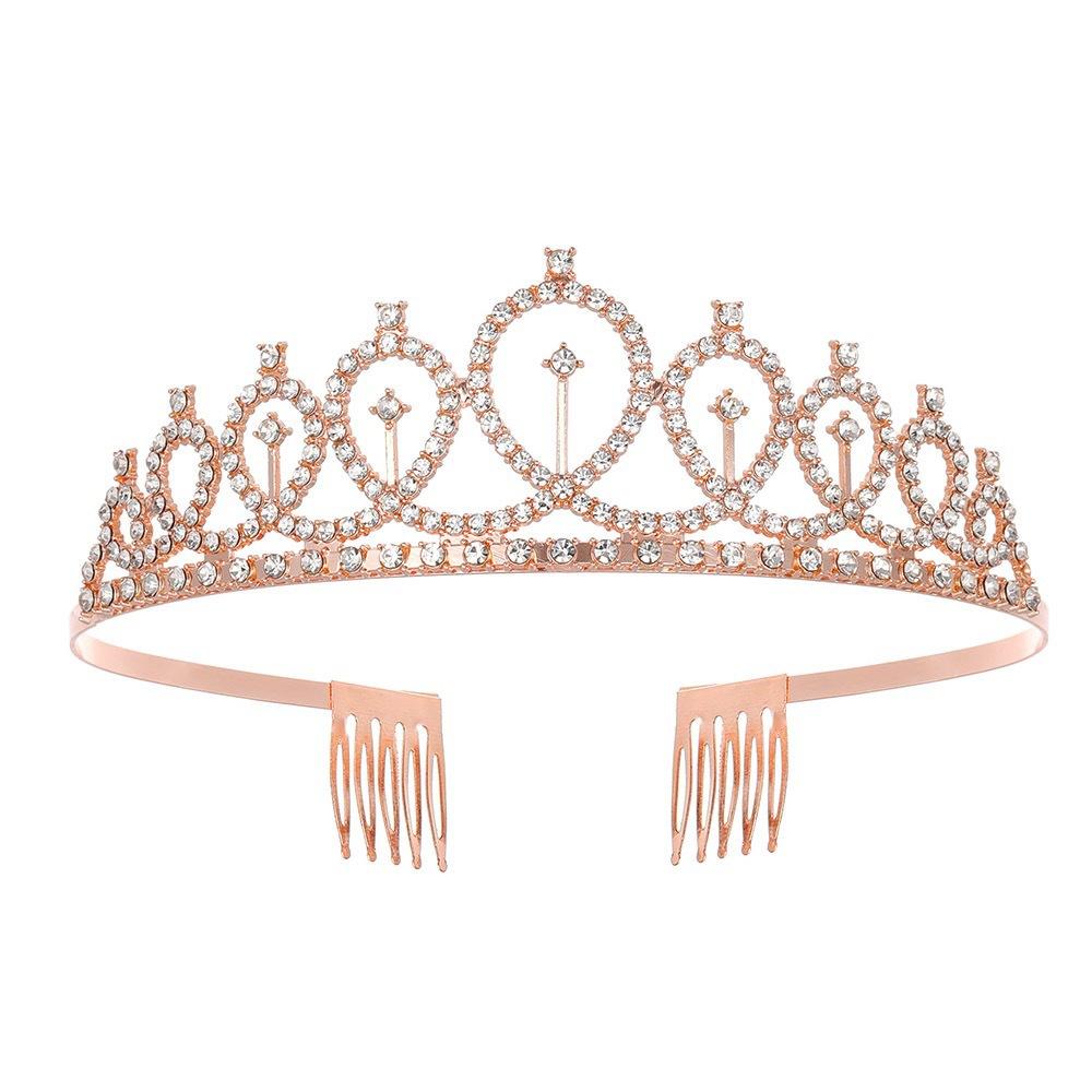Corona da sposa Accessori per capelli in lega Abito da sposa Fascia con strass Corona elettrolitica Cena Copricapo da sposa in metallo