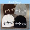 Acrylic Knitted Hat Hat For Men Women Winter Warmth With Ecg Embroidery Design For Casual Style