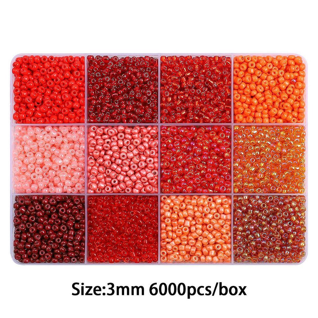 12-Compartment 3mm Stringing Seed Bead Set for DIY Necklace & Bracelet Jewelry Making