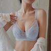 Soft Steel Ring Underwear Women's Thin and Sexy Lace Plus Size Bra Gathered and Supported Summer Thin Bra