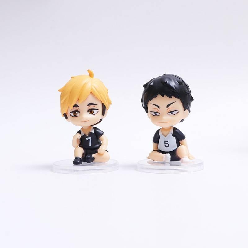 High Quality 8pcs Sitting Volleyball Boys Miniature Figures Hinata Shoyo Kageyama Tobio