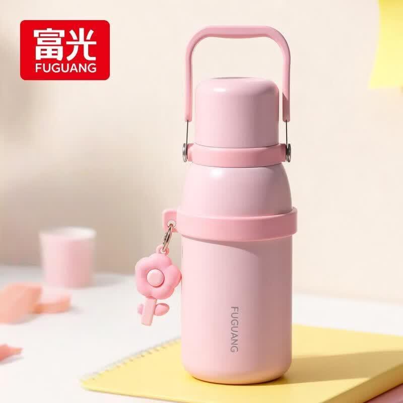 Термобутылка с соломинкой Fuguang из нержавеющей стали 316L