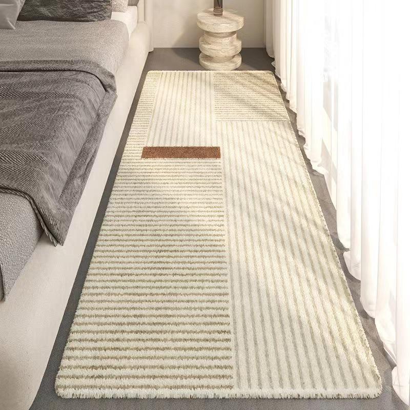 Bedroom Lines Are Simple High End Carpe Fluffy Soft Geometric Quiet Wind Carpets 2024 New Bedside Nonslip Waterproof Highend Rug