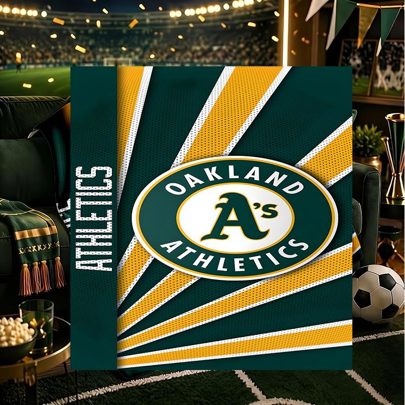 Athletics Oakland Emblem Blanket Lightweight Flannel Bedding Blanket Perfect for Travel, Camping, Living Rooms, Offices, Sofas, Fan Christmas Gift