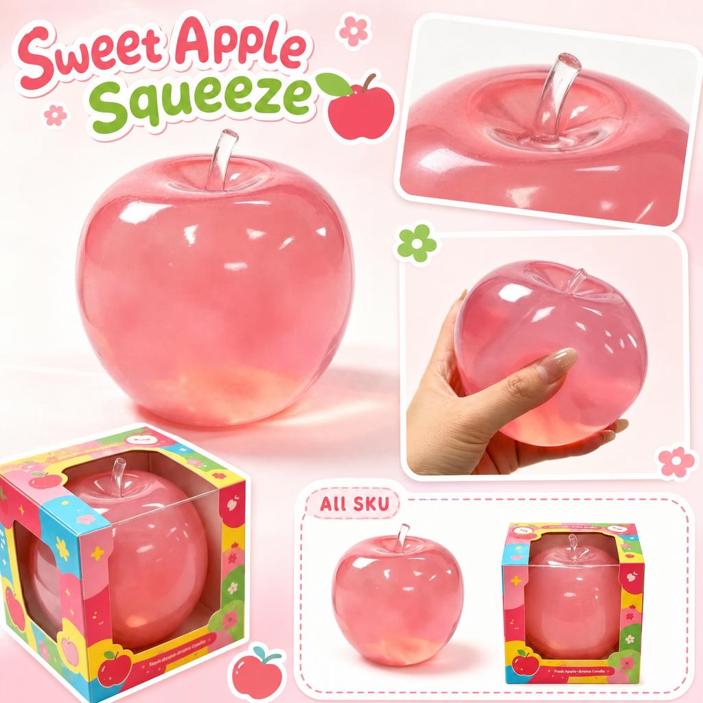 Creatively Apples Soft Toy Pink Stress Relief Leisure Decompression Apples Toy Daily Slow Rising Stretch Funny Sensory Toy