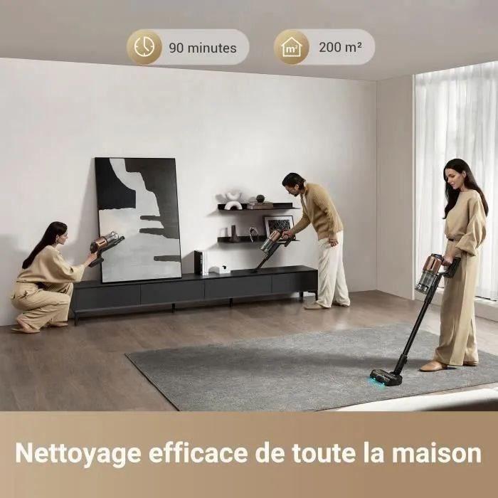 DREAME Z20 - Aspirateur Balai sans Fil - 250 AW - Moteur Haute Vitesse - Autonomie 90 Min - Technologie Détection Poussière